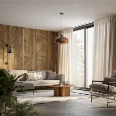 Designový obkladový panel s dubovou dýhou, vzor Birgu, 60x275 cm