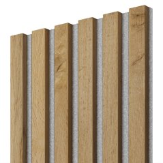 Akustický panel, Dub Wotan, šedý filc, 30x275 cm