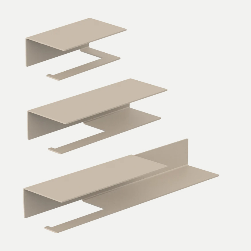 Kovový nástenný držiak na toaletný papier Berno pieskovo šedá - Veľkosť: S - pravý variant