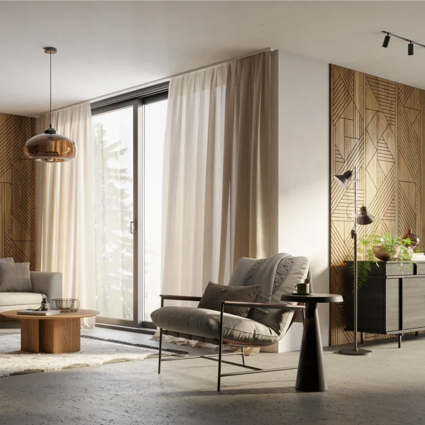 Designový obkladový panel s dubovou dýhou, vzor Birgu, 60x275 cm