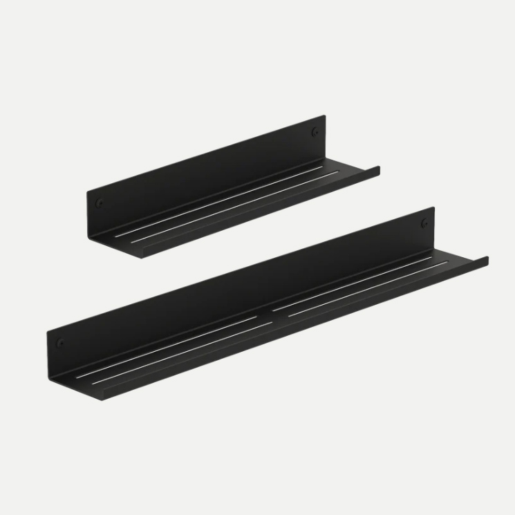 Kovová nástěnná police do koupelny Bonn černá - Velikost: S