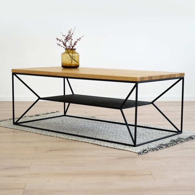 Konferenční stolek Diamon s masivní dubovou deskou