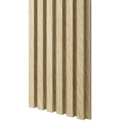 Akustický panel, podklad MDF deska, úzká lamela, celý panel - Evropský dub, 30x275 cm