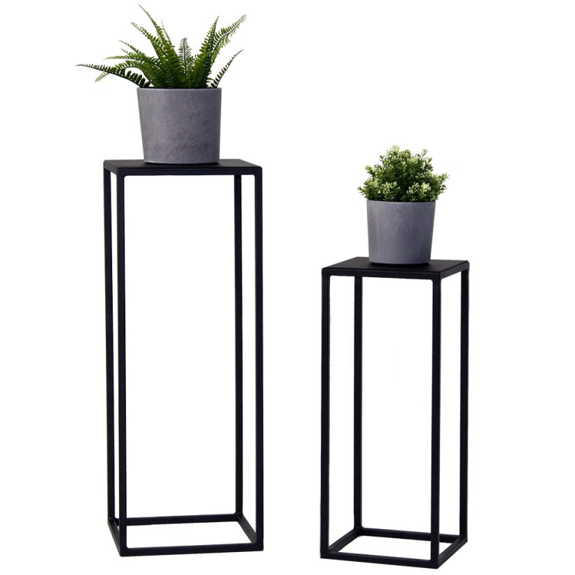 Sada odkládacích stolků Vasile / černá s jemnou strukturou