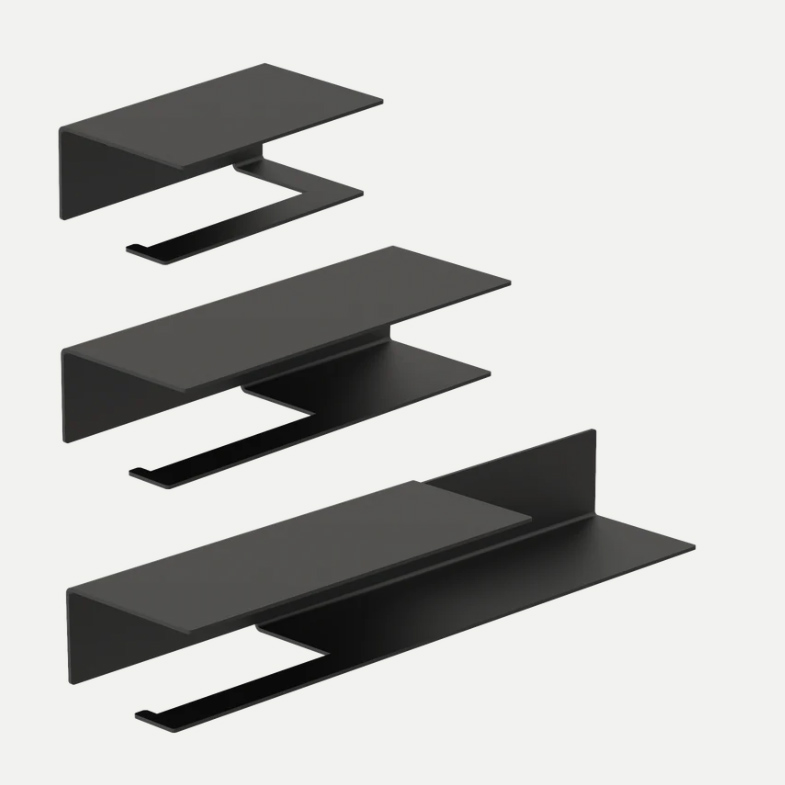 Kovový nástenný držiak na toaletný papier Berno čierny - Veľkosť: S - pravý variant