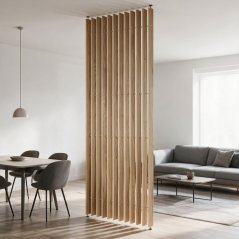 Nastavitelná lamelová příčka MODULO, kompletní sada, výška a šířka dle výběru, Dub Natura