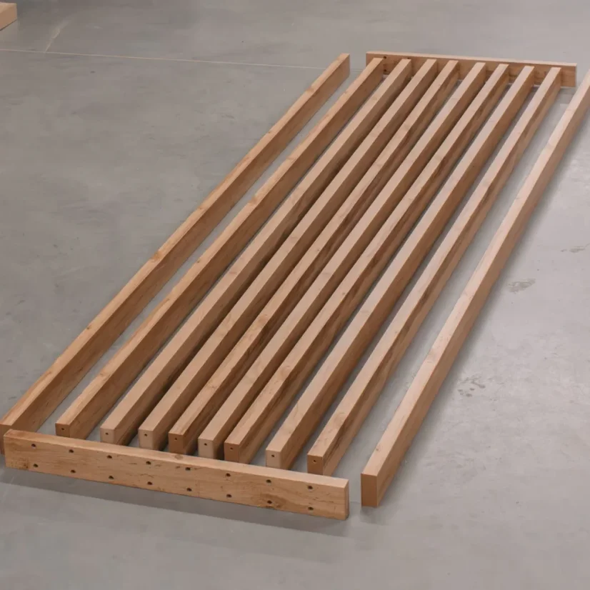 Lamelová dělící stěna, kompletní sada, výška a šířka dle výběru, dub Wotan - Šířka lamelové dělící stěny: 83 cm