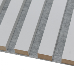 Akustický panel, Bílý mat, šedý filc, 30x275 cm