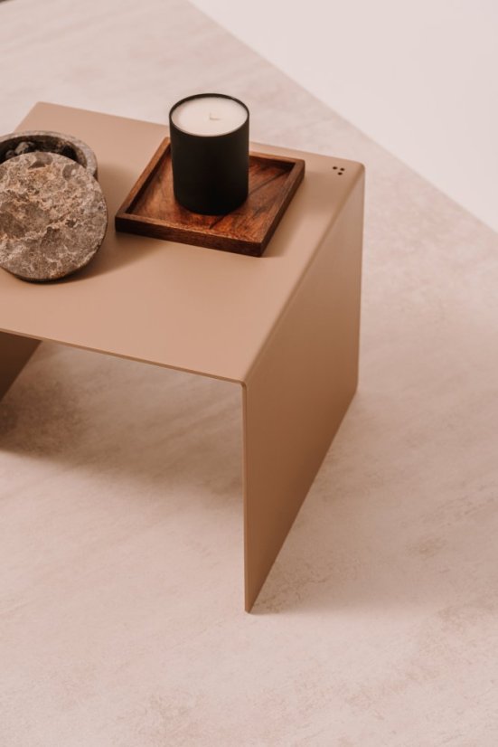 Kovový odkladací stolík Milano - Farba: Biela