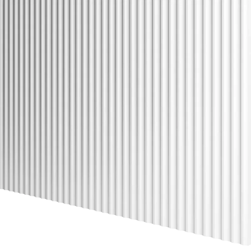 Designový panel s mikrolamelami, tvar Vik, bílý mat, 12x275 cm