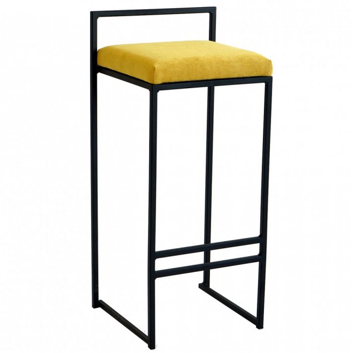 Barová stolička Cabra s čalúneným sedákom - Farba čalúnenie: žltá