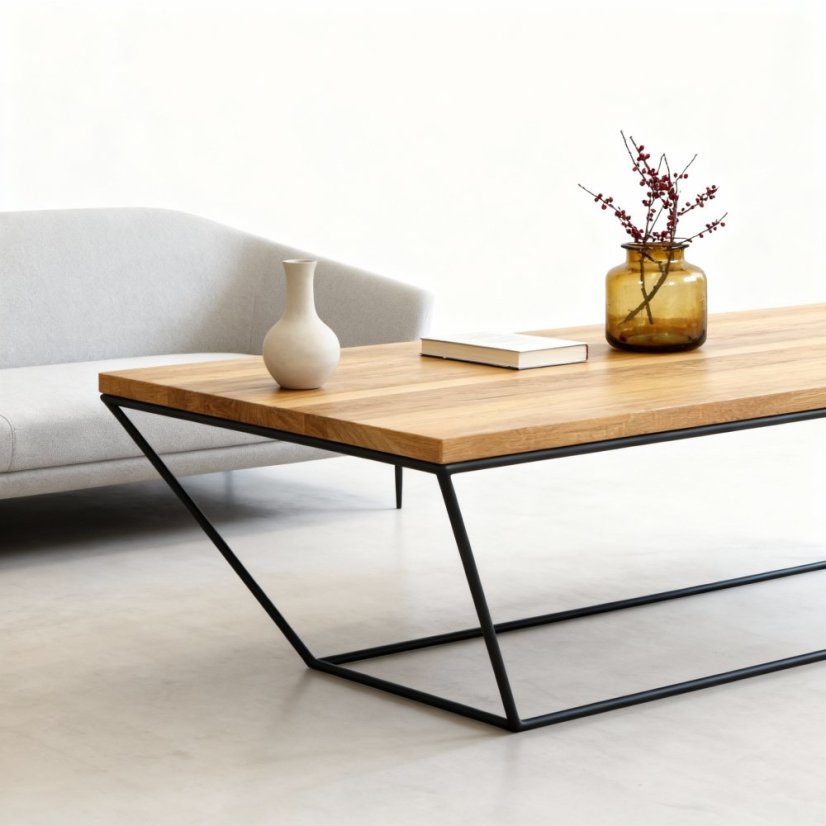 Konferenční stolek Doke s masivní dubovou deskou