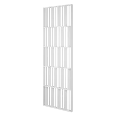 Lamelová dělící stěna Japandi, kompletní sada, výška a šířka dle výběru, bílý mat