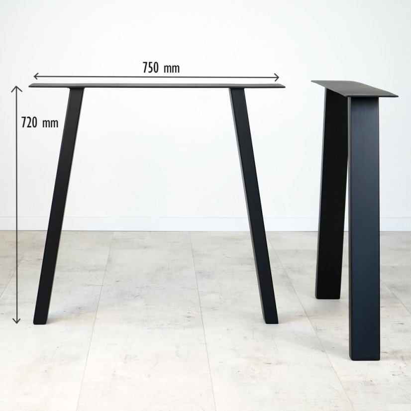 Sada kovových nôh "A" k jedálenskému stolu - Šírka: 650 mm