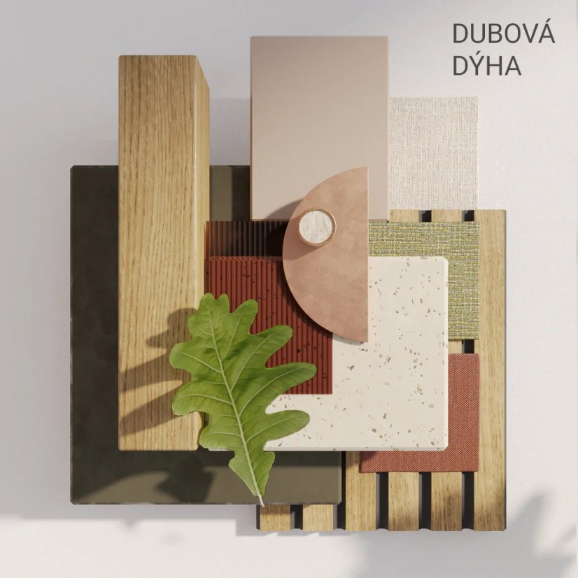 Designový panel s mikrolamelami, tvar Skog, dubová dýha, 12x275 cm