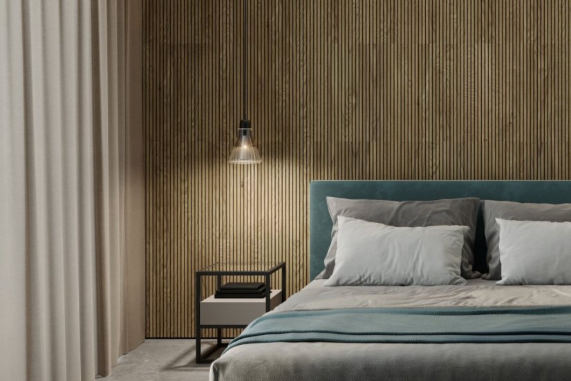 Designový obkladový panel s dubovou dýhou, vzor Vardo, 60x60 cm