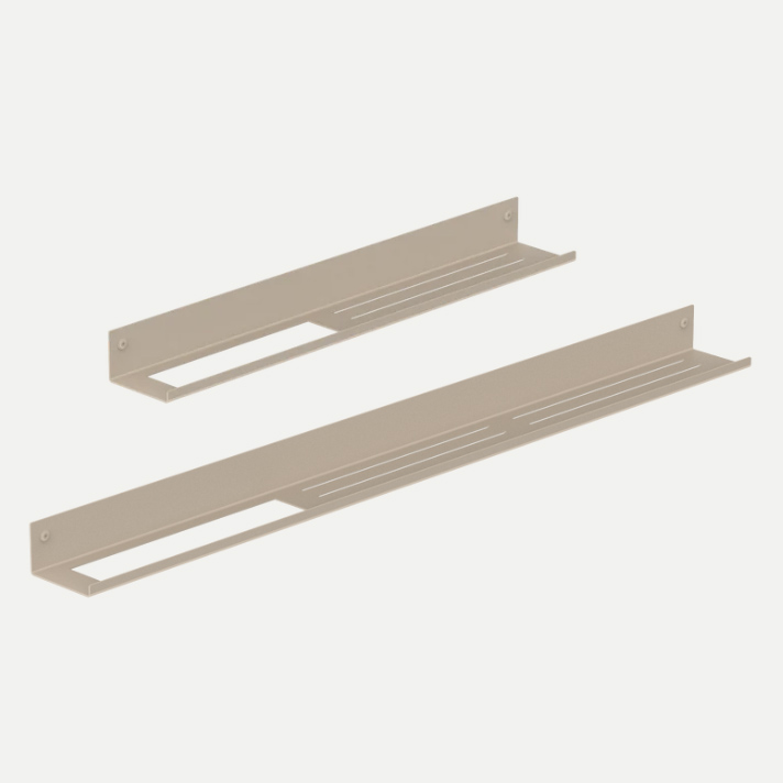 Kovová nástenná polica do kúpeľne Roma pieskovo šedá