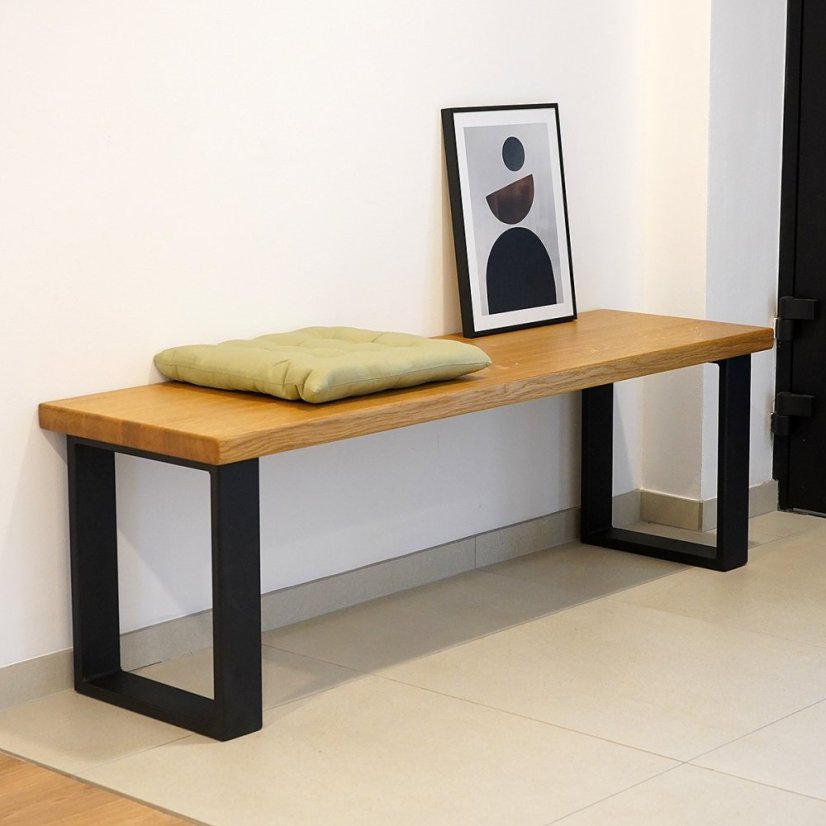 Lavica s masívnou dubovou doskou Agato