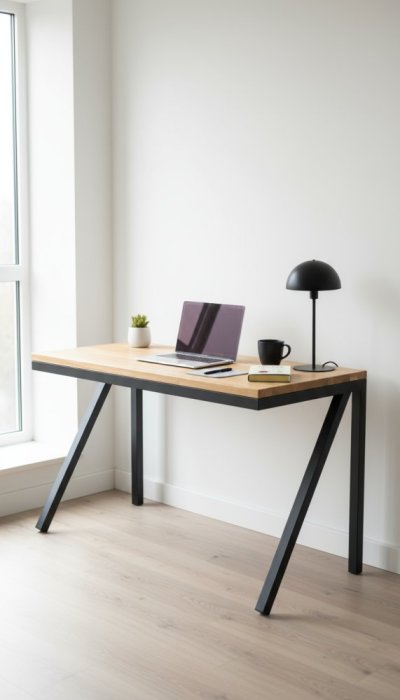 Pracovní stůl Borge s masivní dubovou deskou