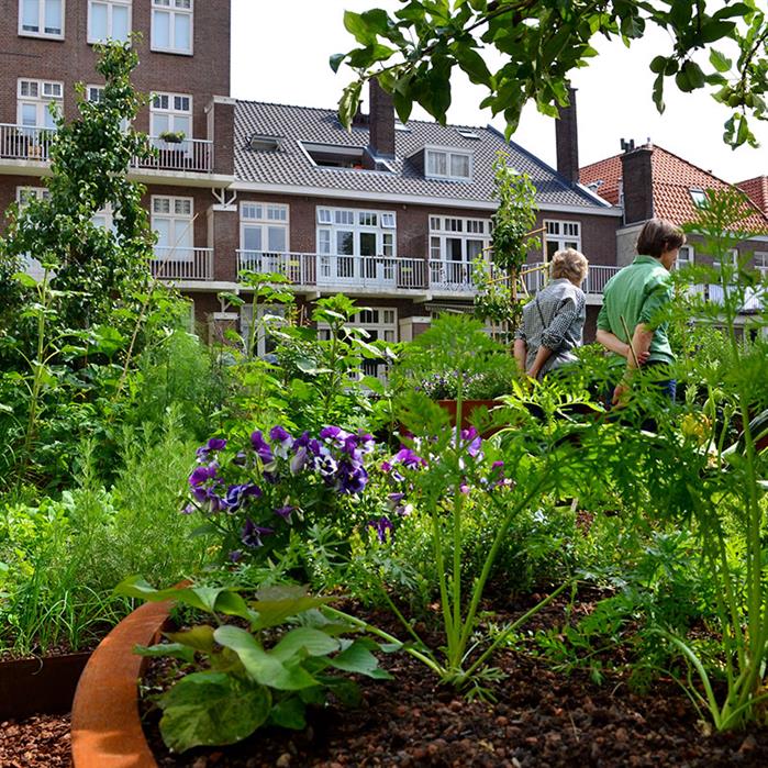 Cortenový květináč kulatý se dnem