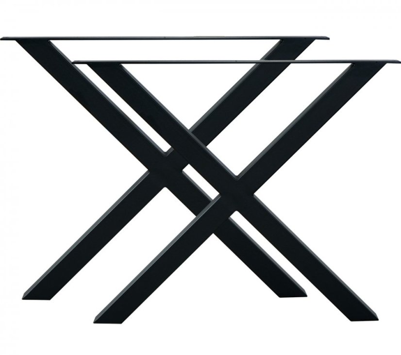 Sada kovových nôh "X" k jedálenskému stolu - Šírka: 600 mm