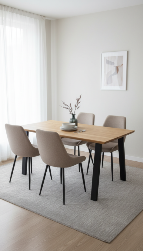 Jídelní stůl s masivní dubovou deskou Modena