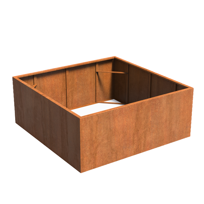 Cortenový vyvýšený záhon - Velikost vyvýšeného záhonu: 800 × 800 × v 200 mm