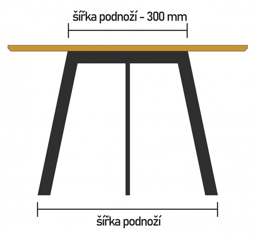 Kovové podnožie ku okrúhlemu jedálenskému stolu Thin - Šírka: 1100 mm