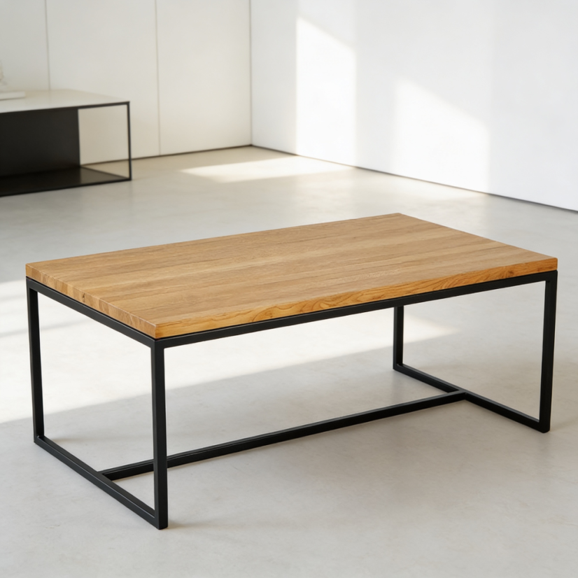 Konferenční stolek Melo s masivní dubovou deskou