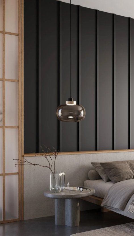 Designový obkladový panel Japandi, černý mat, 30x275 cm