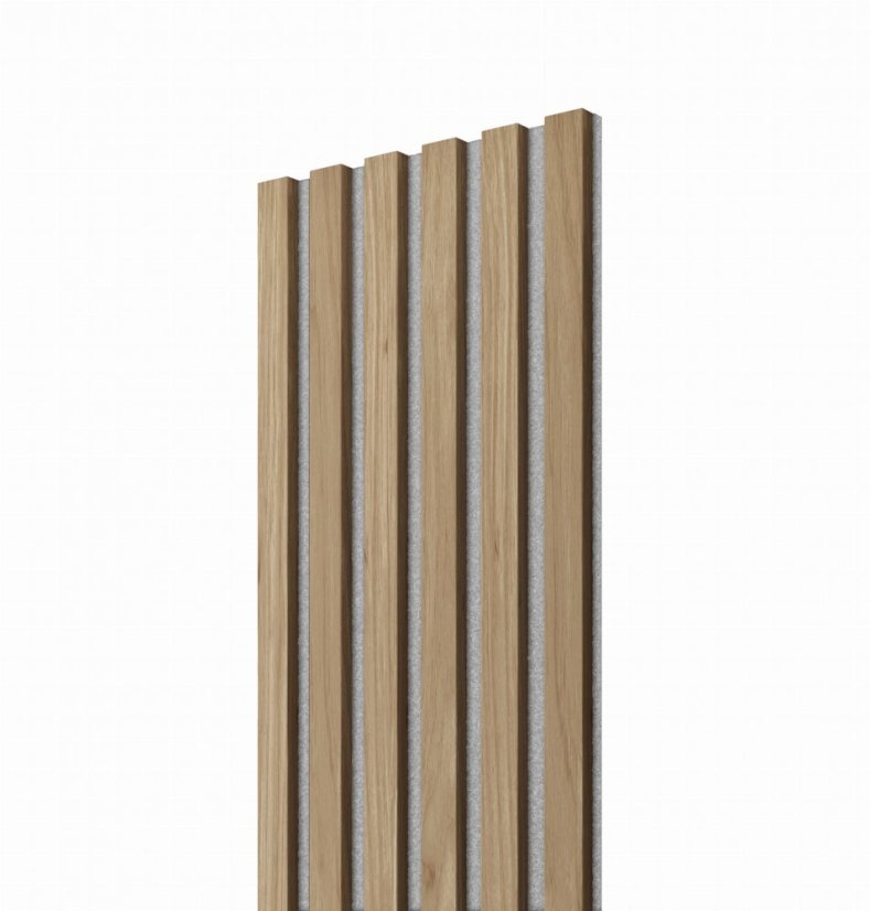 Akustický panel, Dub Natura, šedý filc, 30x275 cm