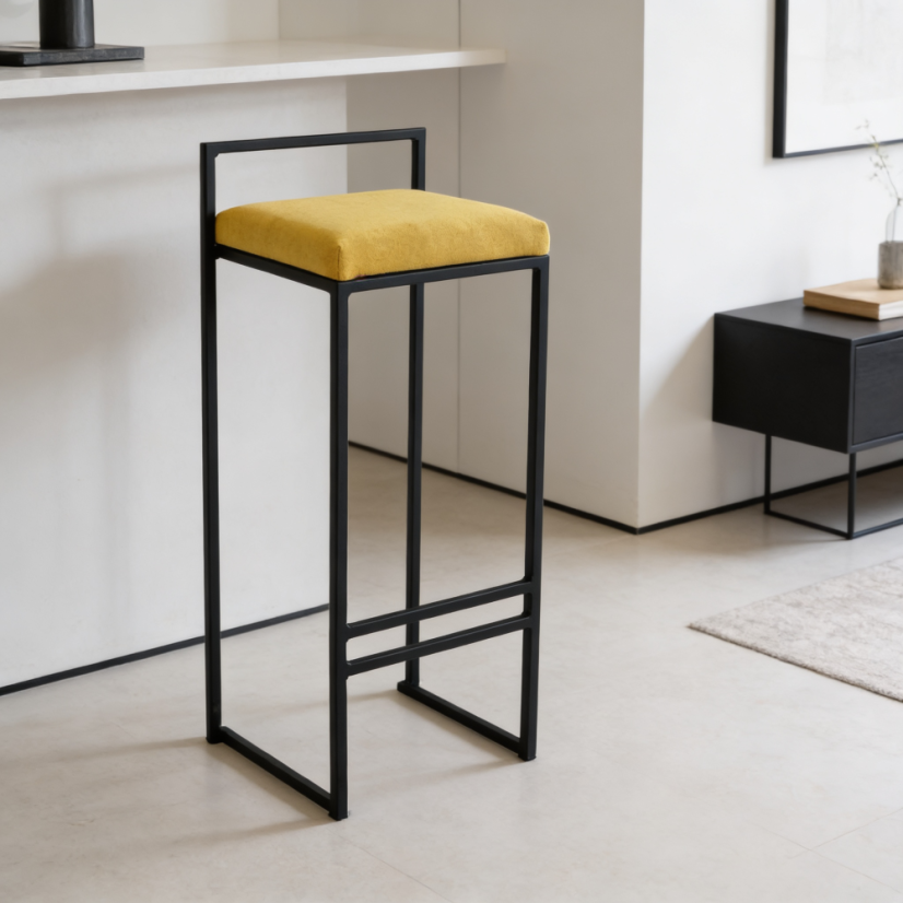 Barová stolička Cabra s čalúneným sedákom - Farba čalúnenie: hnedá