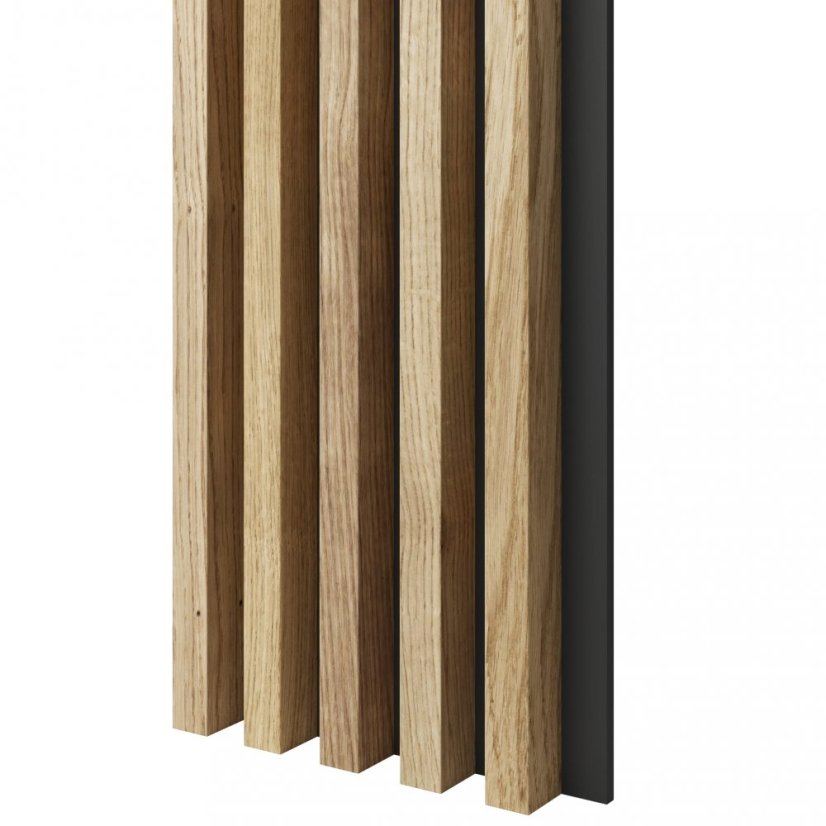 Akustický panel, podklad MDF deska, široká lamela, dubová dýha, 30x275 cm