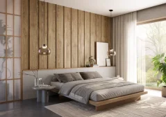 Designový obkladový panel Japandi, dubová dýha, 30x275 cm