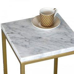 Sada zlatých odkládacích stolků Vasile s italským mramorem