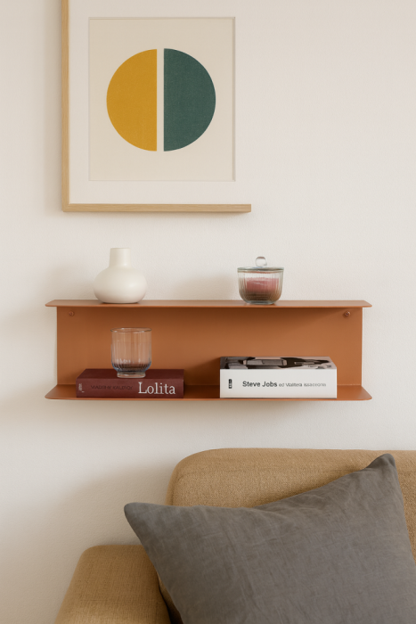 Nástenná kovová polica Anna - Dĺžka: 350 mm, Farby kolekcie Essence: biela RAL 9016