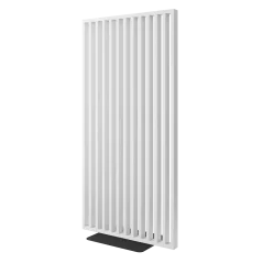 Samostatně stojící lamelová dělící stěna se základnou, kompletní sada, bílý mat