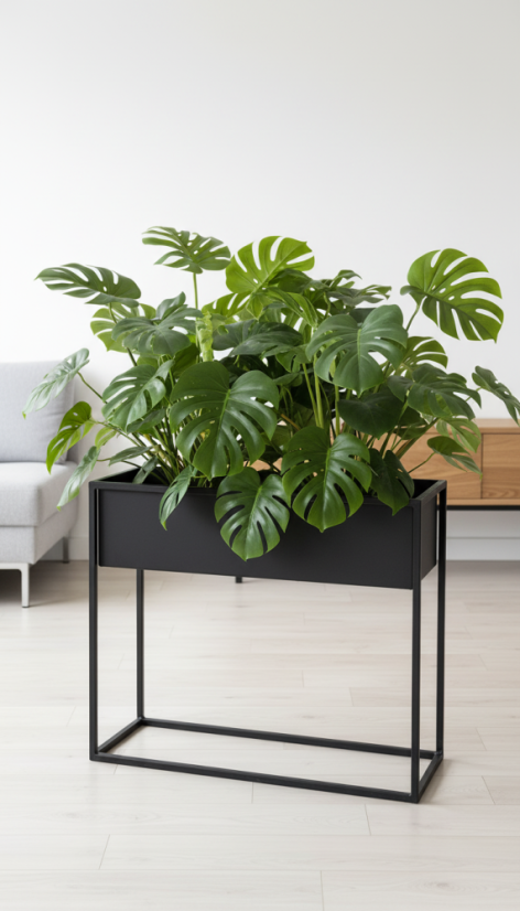 Kovový kvetináč Jasmine - Farba výrobku: čierna RAL 9005