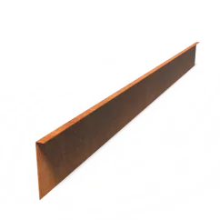 Cortenový zahradní obrubník se zahnutou horní hranou, délka 230 cm