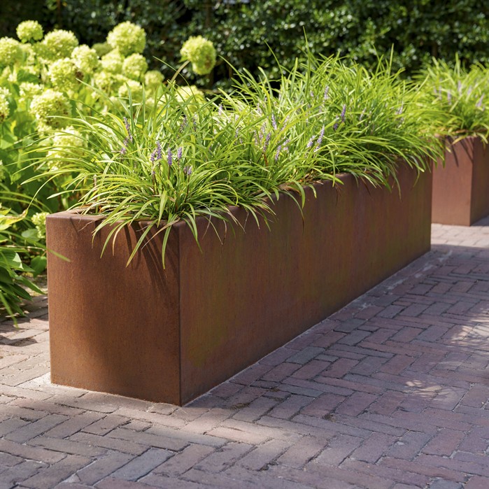 Cortenový květináč obdélníkový se dnem