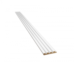 Designový obkladový panel s lamelami MINI, bílý mat, 12,3 x 275 cm