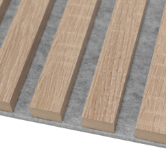 Akustický panel, Dub Sonoma, šedý filc, 30x275 cm