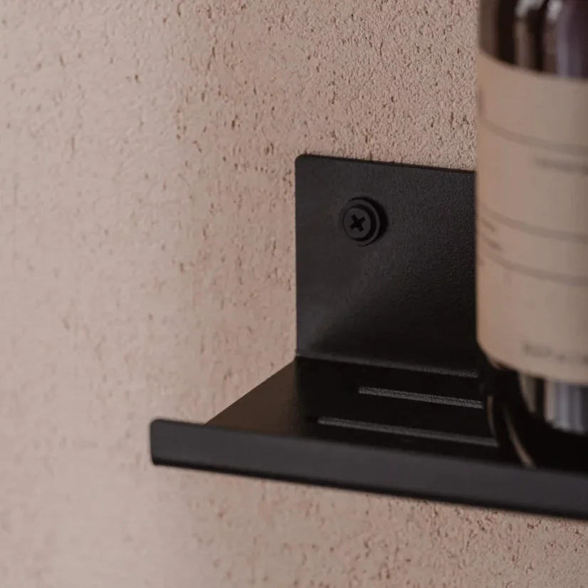 Kovová nástěnná police do koupelny Bonn pískově šedá - Velikost: M