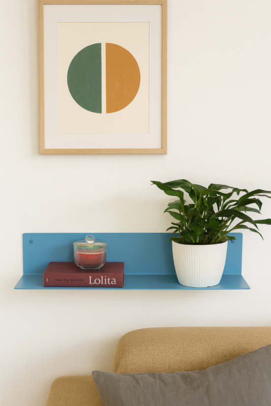 Nástenná kovová polica Sofia - Dĺžka: 900 mm, Farby kolekcie Essence: pieskovo béžová RAL 1019