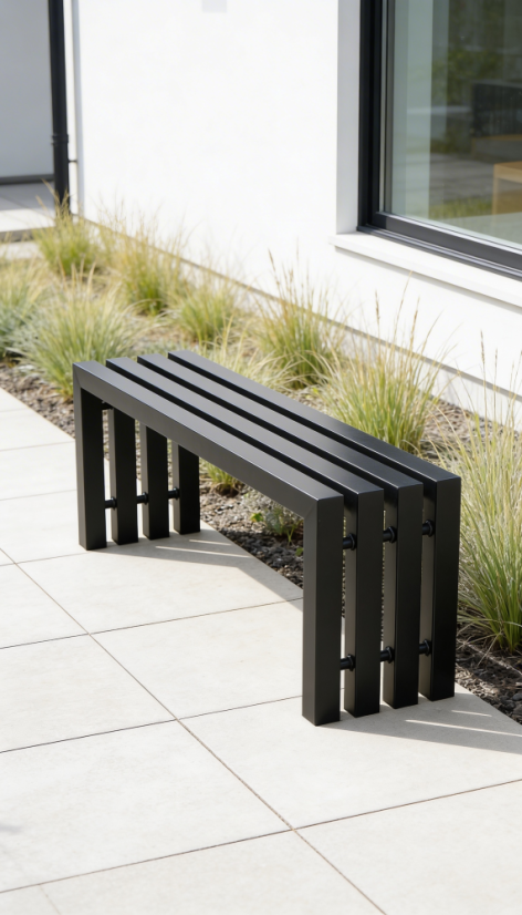 Kovová lavica Modesto - Farba výrobku: pastelová fialová RAL 4009