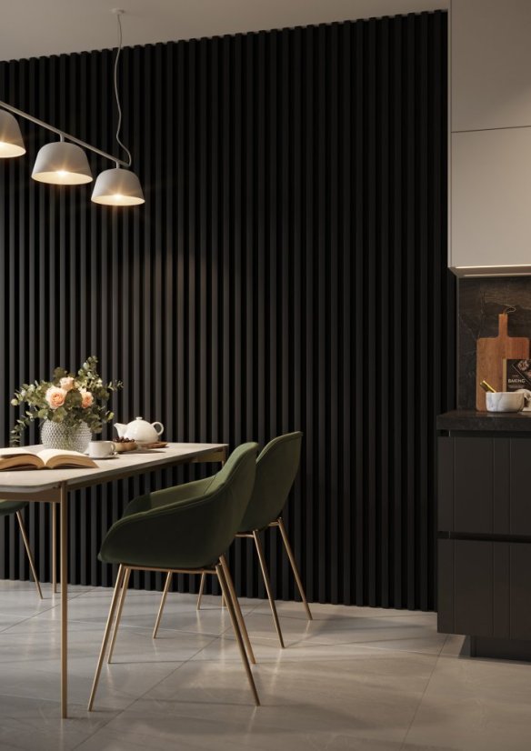 Lamela široká, 3x4x275 cm, černá mat