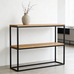 Regál Dorme s masivní dubovou deskou