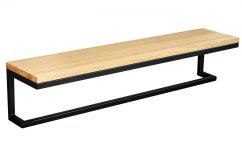 Nástenná polica s dubovou masívnou doskou do šatní a kúpeľní