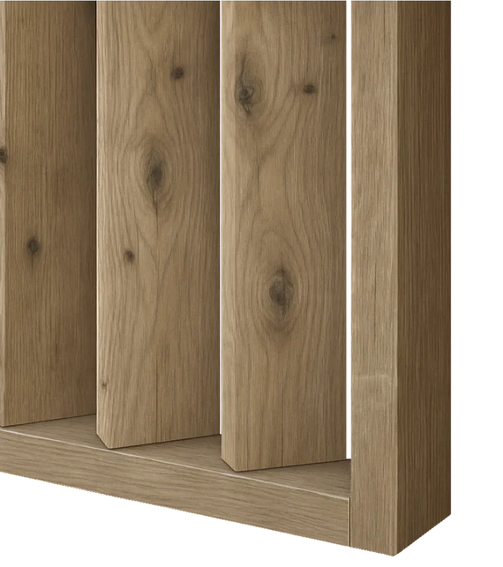 Lamelová dělící stěna, kompletní sada, výška, šířka a odstín dle výběru, lamely natočené o 45°