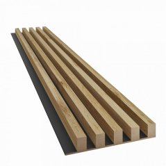 Akustický panel, podklad MDF deska, široká lamela, dub Wotan, 30x275 cm